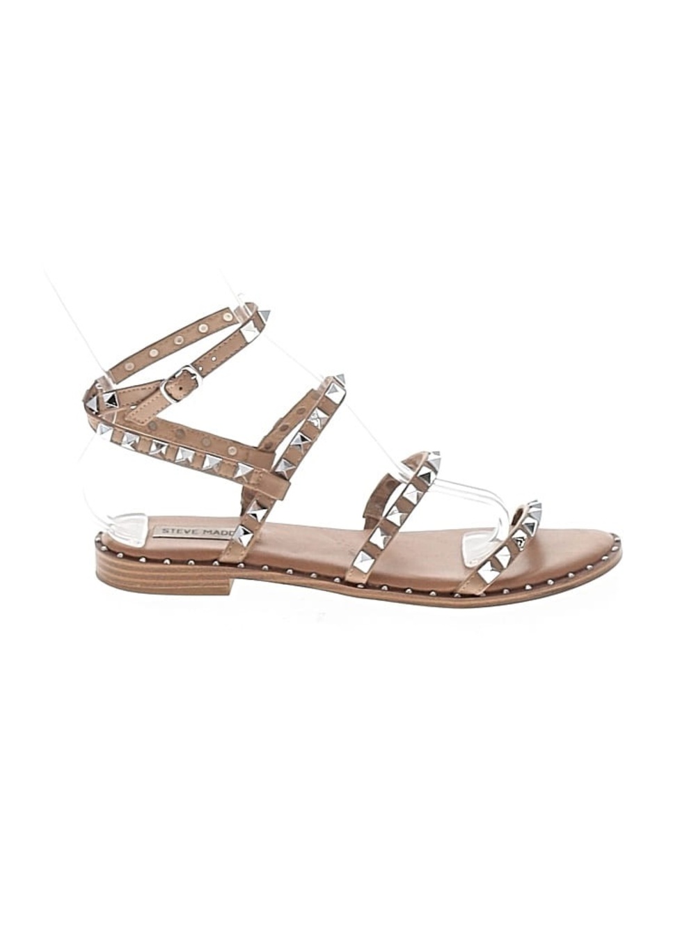 Steve Madden Tan Studded Strappy Flat Sandal size 7